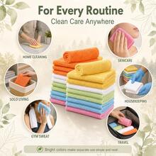 Face Towels 6/12/24/48pcs, Ultra Soft Skin-Friendly Sensitive Skin Face Cloths, 10x10/12x28 Inch Small/Large Face Towels, Reusable Washable Makeup Remover Cloths, Easy To Rinse Multi-Color Facial Cleansing Cloths - Yellow - View 9