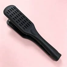 1pc Double-Sided Paddle Brush Fluffy Texture Styling Straight & Curly Dual-Use V-Shaped Detangling Comb - Black - View 7
