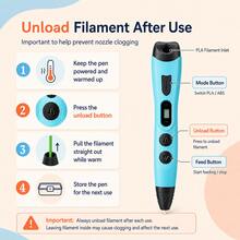 3D Printing Pen Set With 12 Colors PLA Filament Drawing Board Base Finger Protector DIY Craft Kit Christmas Birthday Gift For Kids Boys Girls - View 7