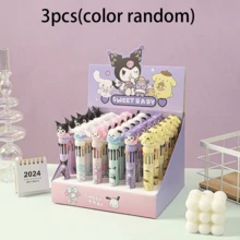 SANRIO 1 buah Pulpen Ballpoint Kartun 10 Warna, Pulpen Perencana Multi-Warna yang Dapat Diklik untuk Pelajar, Pulpen Stabilo dengan Nilai Estetika Tinggi, Untuk Pelajar, Pekerja Kantoran, Musim Kembali ke Sekolah, Hadiah untuk Teman Sekelas, Guru, Teman, Keluarga. - A - View 13