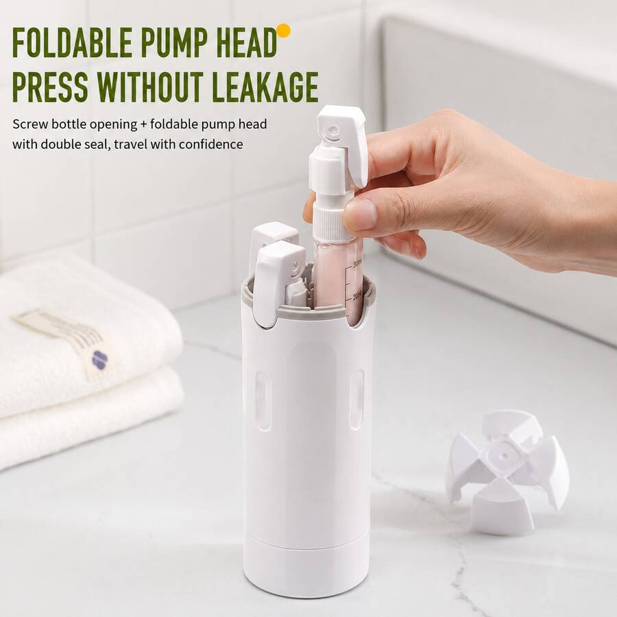4-In-1 Travel Refillable Bottle Set, 4 X 30ml Refillable Bottles For Shampoo, Conditioner, Lotion And Body Wash, Portable