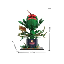 838Pcs Man‑Eating Flower Decor Building Blocks Set, Bag‑Packed 3D Eternal Flower Toy. Includes Man‑Eating Flower, Tropical Bird Of Paradise & Bird‑Shaped Flower. For Flower Lovers, Build Patience & Imagination, Desktop Ornament, Unique Couple Gift > - Multicolor(Bag) - View 7