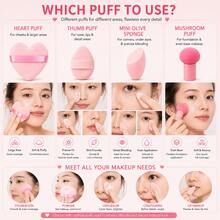 NEFOUME All-In-One Beauty Set With Makeup Bag, Puffs, Bow Headband, Wristbands, Mushroom Puff, Mini Makeup Sponges & 200PCS Cotton Pads, Travel Toiletry Bag Set - Multicolor - View 11