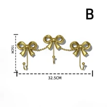 Gold Bow Wall Hook, Wall-Mounted, Gold Hook, Suitable For Coats, Towels, Room Decor, Bathroom, Cute & Charming Decoration, Office - Gold - View 12