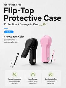 Protective Storage Case For Osmo Pocket 4 Pro, Flip Cover Camera Protective Case With Filter And Memory Card Storage Slots, Portable Hard Shell Travel Box With Wrist Strap, Suitable For Vlog Shooting And Photography - View 1