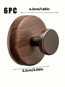 1pc 2-In-1 Suction Cup Hook, Dual Locking Suction Cup And Adhesive Hook, Wall Hook, Towel Hook, Wood Grain Hook, Reusable, Window Glass Kitchen Utensil Storage, Suitable For Bathroom, Kitchen, Bath Ball, Towel, Coat, Strong Load-Bearing, Waterproof And Rust-Proof - Multicolor - View 17