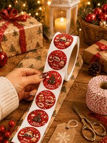 Christmas Roll Stickers, Can Decorate Laptop, Planner, Phone Case, Envelope, Gift Box, Gift Bag, Wall, Small Gift, Gift, Christmas, New Year Gift, Outdoor Decoration, Kitchen - View 1