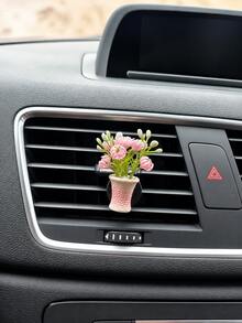 Mini Artificial Flower Vase Car Air Vent Clip Potted Plant Faux Flower Car Air Conditioner Vent Decor Cute Interior Accessory Women's Gift - A - View 6