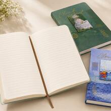 1pc (Size 14.5*21cm) Claude Retro Oil Painting Hardcover Notebook A5 Lined Journal Vintage Art Diary Notepad For Office School Holiday Gift - 6092 - View 2