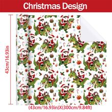 1set Christmas Dinosaur Wrapping Paper Suitable For Xmas Gifts(Includes Stickers), Birthday Party Decorations - Single-Sided Print With Santa Riding Dinosaurs, Snowflakes, Candy Canes & Gift Boxes Design, Multicolor Holiday Gift - The Old Man and the Dinosaur - View 3