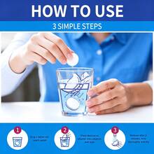 JAYSUING Denture & Retainer Cleaning Effervescent Tablets, Soak To Remove Stains & Reduce Odor, Denture & Retainer Accessory Cleaning Tablets - Solid State - View 5