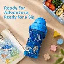 Cute Cartoon Kids Straw Cup 450ml Portable Leakproof Water Bottle For Boys Girls School Outdoor Home - Multicolor - View 6