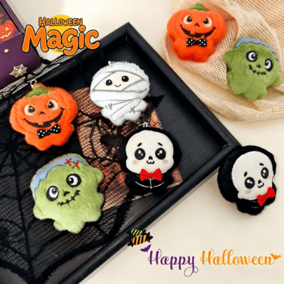 Universal 1pc Funny Halloween Monster Pendant Set, PVC Material Includes Mummy, Pumpkin Elf, Skeleton Gentleman 4 Quirky Characters, Unique Playful Design, Comes With Hanging Chain For Easy Wear. Atmosphere Accessory, Can Decorate Backpacks And Keys, Also A Popular Party Decoration Item. Perfect As Birthday Party Supplies Gift, Also Suitable For New Year Gift, Halloween Gift, Christmas Gift, Easter Gift. A Surprise Small Gift For Friends, A Great Atmosphere Item For Party Check-Ins, A Niche Eye-Catching Funny Item.