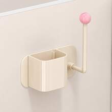 No-Drill Wall-Mounted Bathroom Storage Rack, Adhesive Multi-Function Storage Cup & Hook, Waterproof Space-Saving Organizer For Combs, Makeup Brushes, Hair Accessories, Vanity, Bathroom And Home - Multi - View 11