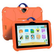 7 Inch Educational Tablet Android 13, 4GB+64GB Quad Core, IPS HD Display, Parental Control & Learning Games, Silicone Protective Case, Suitable For Students - Orange - View 11