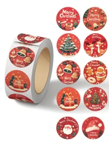 Christmas Roll Stickers, Can Decorate Laptop, Planner, Phone Case, Envelope, Gift Box, Gift Bag, Wall, Small Gift, Gift, Christmas, New Year Gift, Outdoor Decoration, Kitchen - View 10