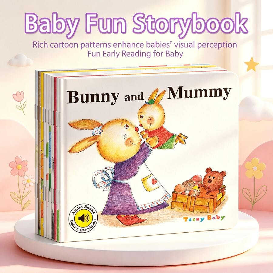 10pcs English Picture Books, Cartoon Animal Stories, Suitable For Toddlers Reading And Gifts, Short Sentence Design For Kids