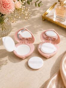 15 Grams / 0.5 Ounces Air Cushion Powder Puff Box, Portable Cosmetic Makeup Box Container, With Powder Puff, Mirror Surface And Straight Foundation Brush, Suitable For BB Cream And Foundation Liquid - View 2