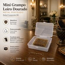 Mini Grampo Loiro Dourado Metal Penteado Rafael Gasparaim RG - Dourado - Visão 3
