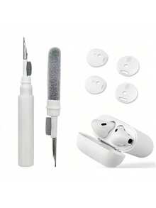 4 buah Penutup Earbud Silikon Ultra Tipis Anti-Selip + 1 buah Sikat Pembersih Pena yang Kompatibel dengan Earbud Apple Generasi ke-1/ke-2, Kit Pembersih Multifungsi - MultiWarna - View 2