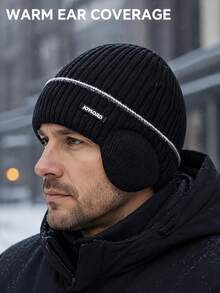 1 buah Topi Rajut Termal Unisex, Kain Rajut Bergaris Vertikal Tebal dan Hangat, Penutup Telinga Terintegrasi untuk Menghalangi Angin Dingin. Desain Tali Tenun Sederhana dan Label Kain, Pas dengan Lingkar Kepala. Cocok untuk Bersepeda, Berkomuter, Ski, Aktivitas Luar Ruangan, Topi Rajut Serbaguna untuk Cuaca Dingin di Musim Gugur dan Musim Dingin. - MultiWarna - View 5