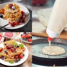 1 buah Dispenser Adonan Pancake - 1000ml/33.8oz Pengaduk Kue Pai - Alat Dapur untuk Memanggang, Pengocok Manual, Cocok untuk Pancake, Wafel, Kue, Muffin, Crepes, Desain Mudah Ditekan, Pengukuran Tepat, Pencampuran Halus | Botol Plastik Tahan Lama - Clear - View 3