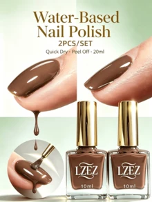 LZEZ Water‑Based Bright Top Coat 2‑Pack Total 20ml, Gloss Shine Nail Finish, Long‑Lasting Nail Surface Protection - Brown - View 7