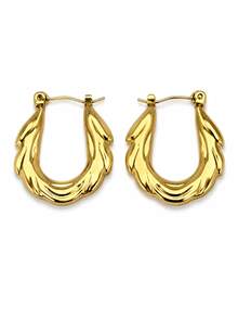 6 Pairs Gold Stainless Steel Earrings Set For Women, Heart Bee Geometric Hoop Statement Earrings, Vintage Boho Jewelry For Daily Wear Party Gift - Gold - View 10