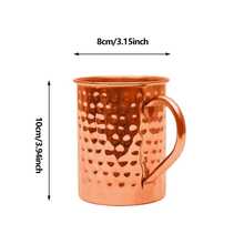 1/2/4 Pieces Of Copper-Made Moscow Mug, Water Cup, Coffee Cup, Handcrafted - Hammered Finish On The Surface - Original Copper Inside - Securely Reinforced Riveted Handle, Suitable For Iced Drinks, Suitable For Home Use, Parties, Christmas Gifts - Multicolor - View 5