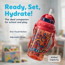 Cute Cartoon Kids Straw Cup 450ml Portable Leakproof Water Bottle For Boys Girls School Outdoor Home - Multicolor - View 8