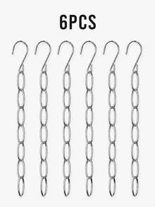 6pcs 7-Slot Metal Chain Hook, Space-Saving Foldable Organizer Rack, Multi-Hook Efficient Storage, Durable Wardrobe Accessory, Clothing Organization And Storage - Multicolor - View 8