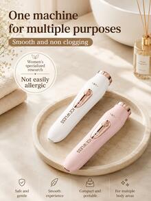 GENAI 3‑In‑1 Women's Electric Shaver, Rechargeable Hair Remover With Facial, Body & Nose Trimmer Heads, Painless Hair Removal Razor, Type‑C Charging Portable Grooming Tool - Multicolor - View 3