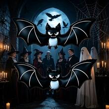 Halloween Bat Foil Balloon Set, Featuring Black Mysterious Bat Pattern Design, Adding A Touch Of Excitement And Fun To Your Holiday Decor, Perfect For Halloween Party Decoration, Atmosphere Creation And Theme Celebration, Suitable For Christmas And Halloween - Bat - View 6