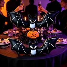 Halloween Bat Foil Balloon Set, Featuring Black Mysterious Bat Pattern Design, Adding A Touch Of Excitement And Fun To Your Holiday Decor, Perfect For Halloween Party Decoration, Atmosphere Creation And Theme Celebration, Suitable For Christmas And Halloween - Bat - View 4