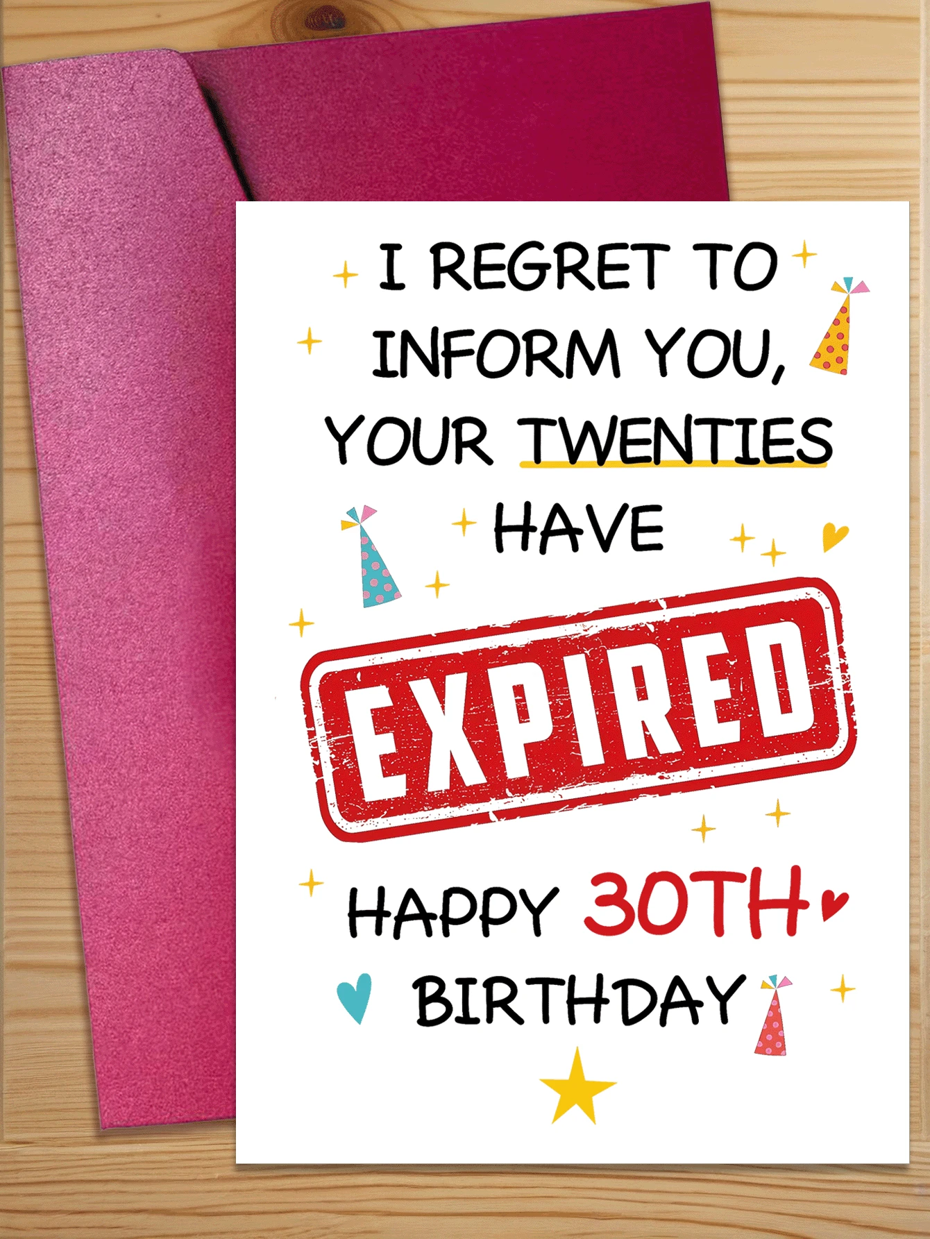 1pc Funny 30th Birthday Card, Suitable For Boyfriend/Girlfriend, Humorous 30th Birthday Commemorative Card, Your 20s Have Expired - Sets - View 1