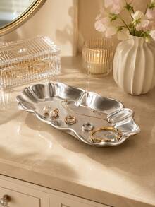 1pc Asymmetrical Wavy Jewelry Tray, Elegant Decorative Storage Dish For Rings, Earrings, Necklaces, Keys And Small Accessories, Modern Vanity Bedroom Entryway Home Decor Gift, Jewelry Tray/Small Accessory Dish/Storage Tray/Vanity Home Decor - Multicolor - View 1
