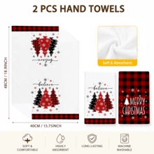 2/4/6 buah Serbet Dapur Bermotif Natal, Motif Kotak-kotak Merah & Hitam Gaya Pedesaan Klasik, Lembut & Mudah Dibersihkan, Motif Pohon Natal & Kepingan Salju, Dekorasi Rumah Natal, Hadiah Natal, Cocok untuk Dekorasi Dapur, Memanggang, Memasak, Pesta Natal, Meja Natal - MultiWarna - View 6
