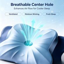 Side Sleeper Pillow, Memory Foam Cervical Butterfly Pillow,Cervical Neck Pillow For Sleeping, Ergonomic Side Sleeper Pillows For Adults, Neck Support Pillow For Neck And Shoulder Support, Bed Pillow For Side Back Stomach Sleepers - Gift For Mom - Blue - View 4