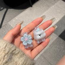 1 Set 3D Cherry Blossom Puppy Data Cable Protector, Cute Style Phone Accessory, Compatible With Apple 18W/20W PD Fast Charging, Cartoon Style Gift Item, Also Suitable As Birthday, Christmas, New Year Holiday Gift For Family - 3D Flower Puppy - View 5