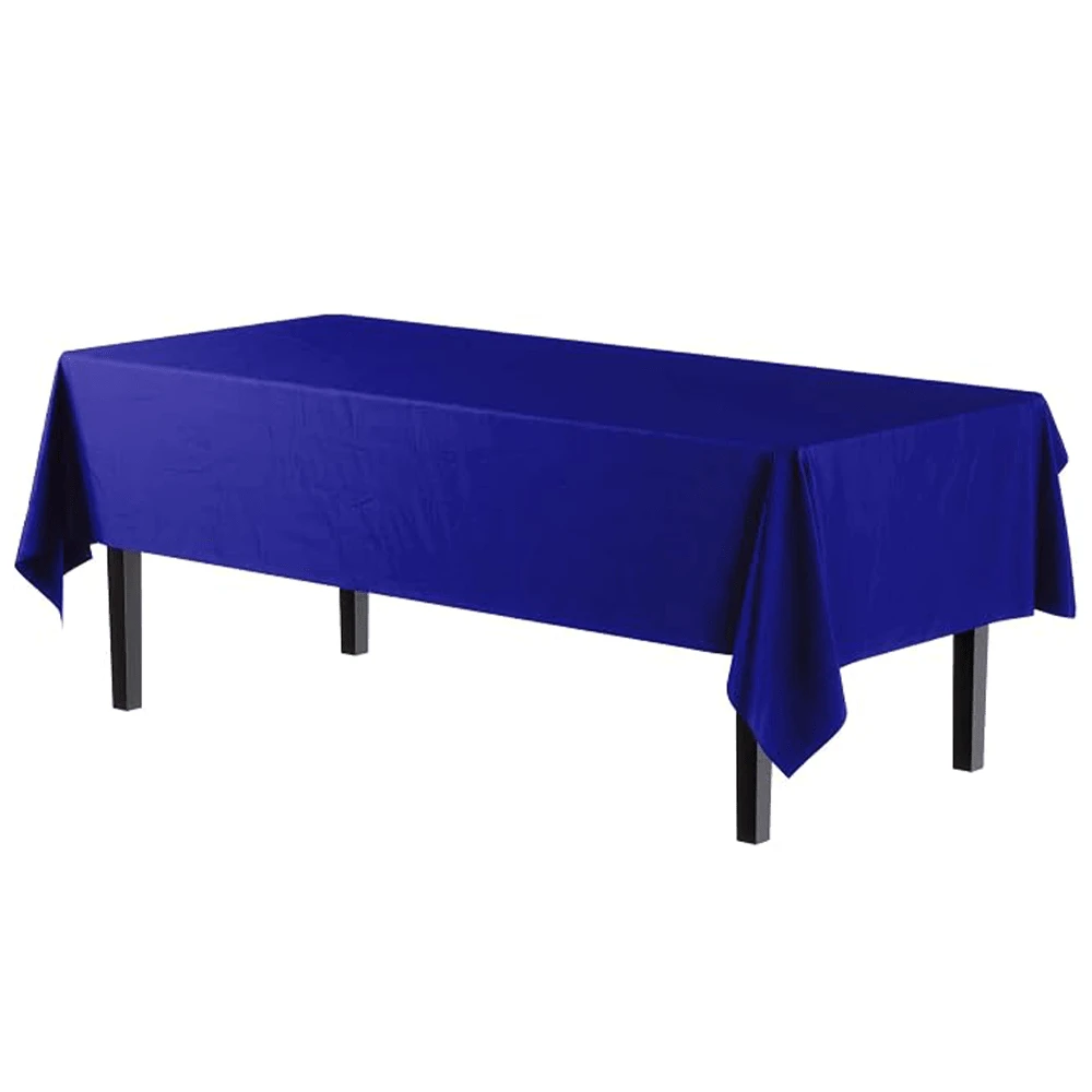 1/3/6/12 Pack Navy Blue Plastic Tablecloths - 54in X 108in - Disposable Tablecloths For Parties And Picnics, Suitable For Weddings, Christmas, Thanksgiving, Halloween - Navy Blue - View 1