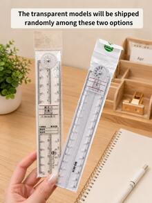 2 Styles 30cm Multi-Function Folding Angle Ruler, Acrylic 180° Adjustable Protractor, Clear Scale, Student Teacher Campus Math Geometry Drawing Measurement Tool, Simple Scale Plastic Drawing Ruler - Multicolor - View 5