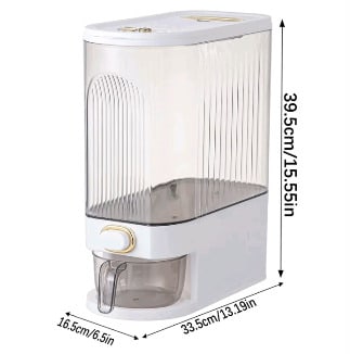 Dispensador De Arroz Transparente 5 Kg,Recipiente Hermetico Para Alimentos, GranCapacidad, Antihumedad, Con Tapa EIndicador De Fecha, Para Arroz, Cereales,Cafe En Grano, Maiz, Soja Y Copos DeAvena