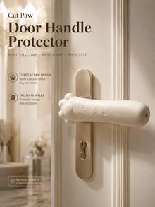Black And White Anti-Static Anti-Collision Seat Cushion Protector, Door Handle Cover, Door Handle Protector, Door Handle Soft Sleeve, Window And Porch, Practical Room Decor, Easy To Install Dorm Accessories, Home, Back To School Essentials - Multicolor - View 16