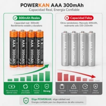 Baterai Isi Ulang AAA POWERKAN (4/8/16/24 buah, 1.2V Ni-MH, 300mAh) Cocok Untuk Lampu Taman, Remote Control, Jam Alarm, dan Elektronik Rumah Tangga - View 5