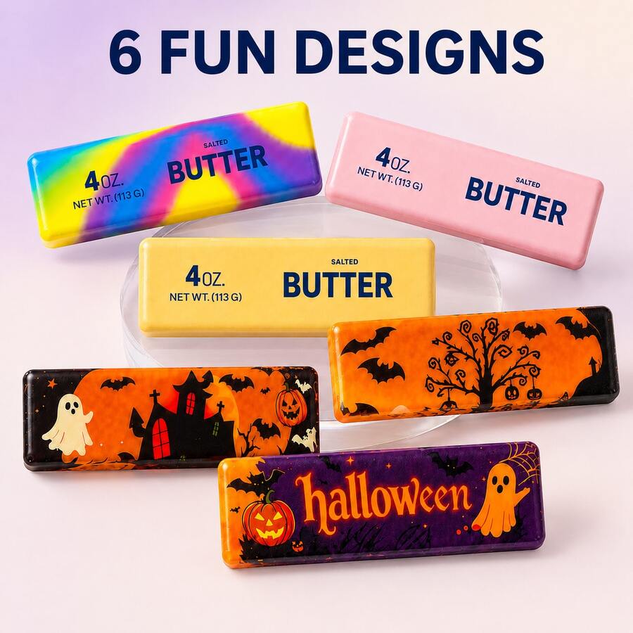 Butter Stick Slow Rebound Squeeze Toy, Soft Compressible Halloween Pattern Stress Relief Toy, Office Desk Decompression Small Toy, Birthday Holiday Party Gift - Multicolor - View 1