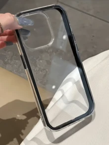 1件 2合1 黑色純色極簡全包覆 TPU 防摔手機殼，適用於 Apple 18 17 16 15 14 13 12 11 Pro Max 保護殼 Air - 黑色 - 查看 3