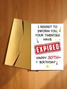1pc Funny 30th Birthday Card, Suitable For Boyfriend/Girlfriend, Humorous 30th Birthday Commemorative Card, Your 20s Have Expired - Sets - View 15