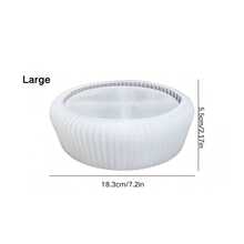 Fluted Round Storage Bowl Silicone Mold, Ribbed Jewelry Trinket Dish Candle Holder Tray Mold, DIY Epoxy Resin Concrete Cement Plaster Casting Craft For Home Decor - Striped Storage Bowl Silicone Mold - View 13