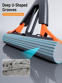4-Level Automatic Wringing Sponge Mop, High Absorbency PVA Squeegee Mop, Large Mop Head, Thickened Durable Stainless Steel Handle, Suitable For Bathroom, Living Room, Home Floor Cleaning - Multiple Styles and Colors - View 12