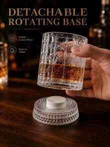 Gelas Wiski Putar 10oz, Gelas bergaya "Old Fashioned" yang dapat berputar, dirancang untuk wiski Scotch; Cocok untuk bar, pesta, penggunaan di rumah, dan sebagai hadiah. Dilengkapi dengan lapisan premium seperti kristal dan desain putar yang tahan tumpah; Dapat juga digunakan untuk bir. - MultiWarna - View 5